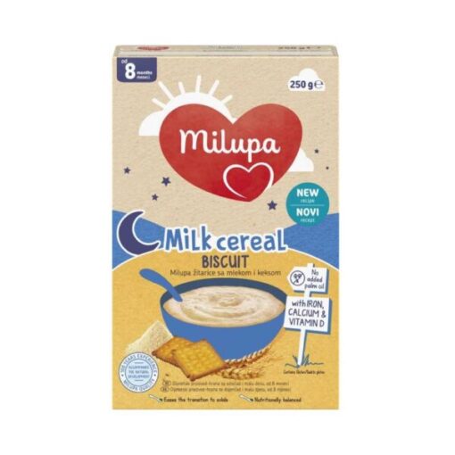 milupa milk cereal biscuit 250g από τον 8ο μήνα